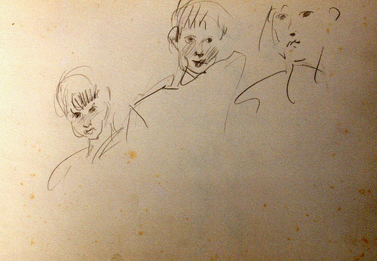Israels I.L. | 'Isaac' Lazarus Israels, Studie van kinderkopjes, potlood op papier 17,8 x 24,5 cm Israels I.L. | 'Isaac' Lazarus Israels, Studie van kinderkopjes, potlood op papier 17,8 x 24,5 cm