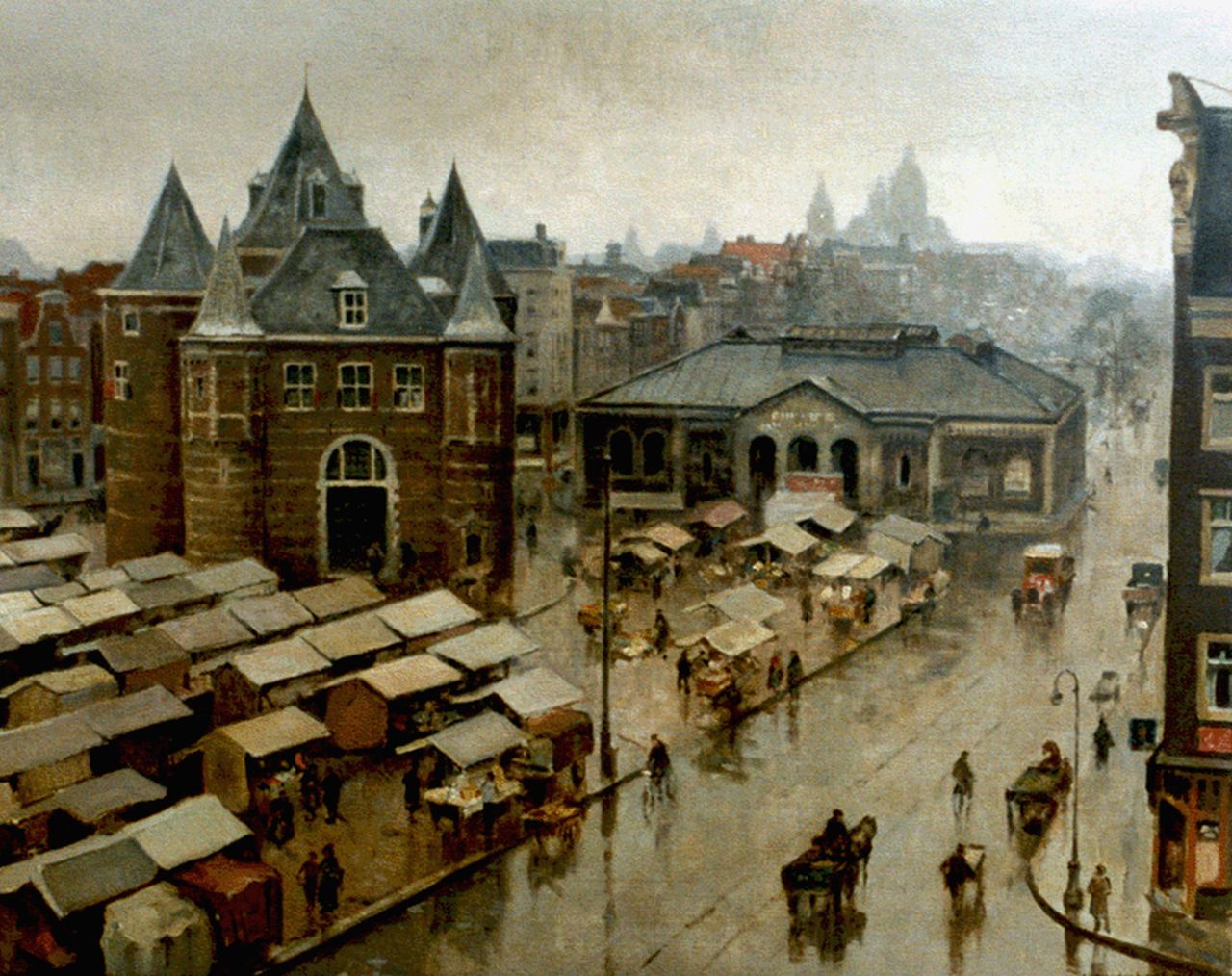 Vreedenburgh C. | Cornelis Vreedenburgh, Gezicht op de Waag, Nieuwmarkt te Amsterdam, olieverf op doek 59,2 x 73,2 cm, gesigneerd rechtsonder en gedateerd 1936 Vreedenburgh C. | Cornelis Vreedenburgh, Gezicht op de Waag, Nieuwmarkt te Amsterdam, olieverf op doek 59,2 x 73,2 cm, gesigneerd rechtsonder en gedateerd 1936