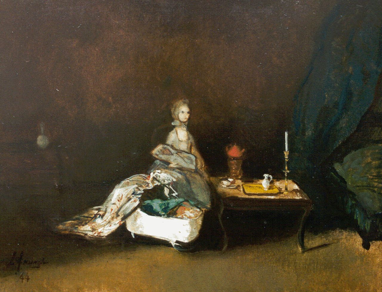 Ansingh M.E.G. | Maria Elisabeth Georgina 'Lizzy' Ansingh, Moederschap, olieverf op doek 50,0 x 65,7 cm, gesigneerd linksonder en gedateerd '44 Ansingh M.E.G. | Maria Elisabeth Georgina 'Lizzy' Ansingh, Moederschap, olieverf op doek 50,0 x 65,7 cm, gesigneerd linksonder en gedateerd '44