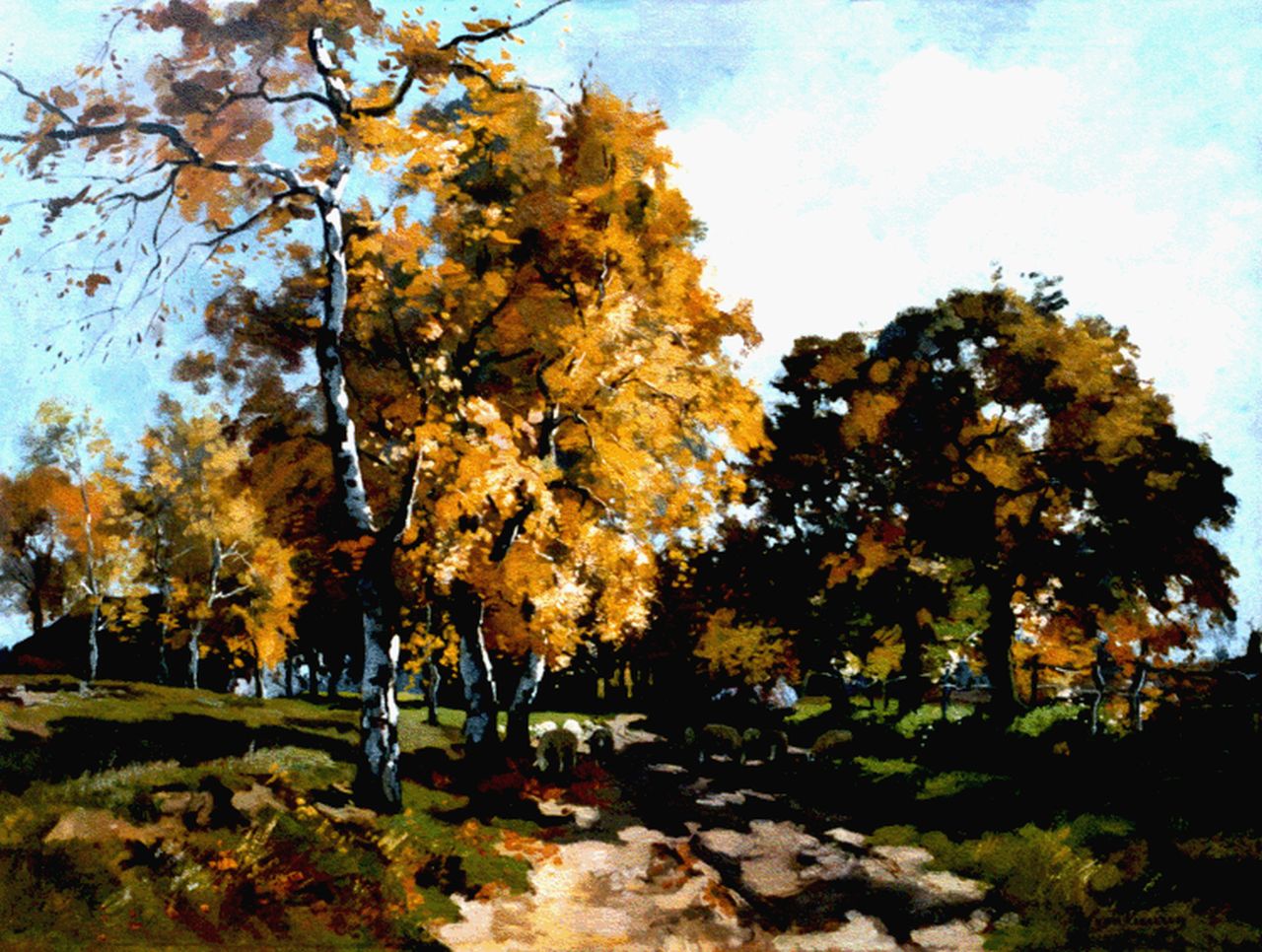 Vuuren J. van | Jan van Vuuren, Vierhouten, olieverf op doek 76,0 x 100,0 cm, gesigneerd rechtsonder