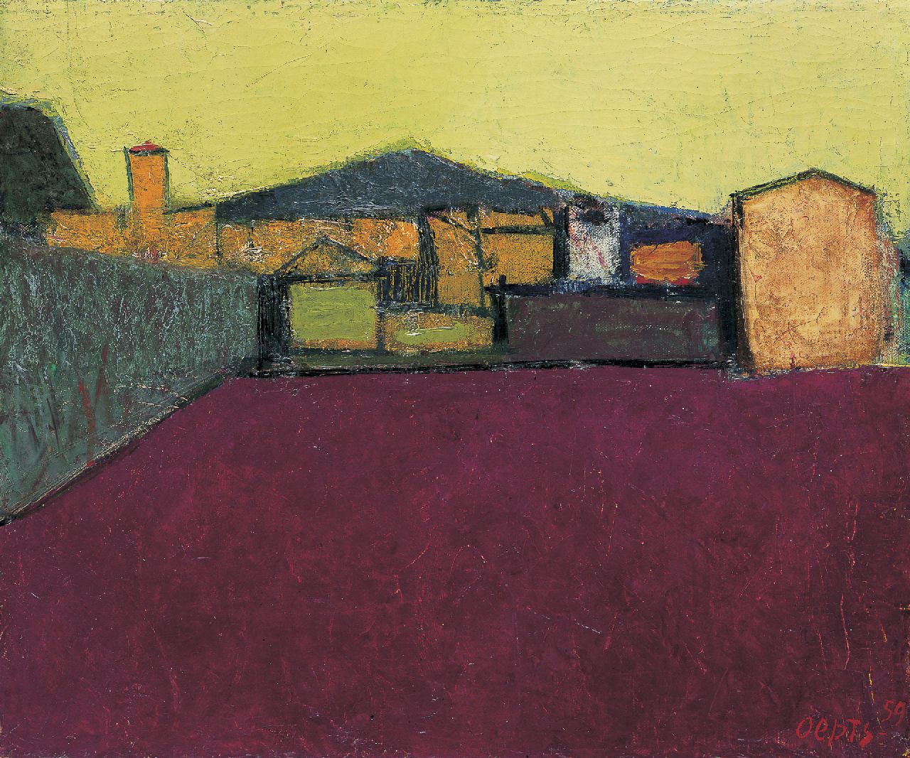 Oepts W.A. | Willem Anthonie 'Wim' Oepts, Zuid-Frans landschap, olieverf op doek 38,1 x 46,3 cm, gesigneerd rechtsonder en gedateerd '59 Oepts W.A. | Willem Anthonie 'Wim' Oepts, Zuid-Frans landschap, olieverf op doek 38,1 x 46,3 cm, gesigneerd rechtsonder en gedateerd '59