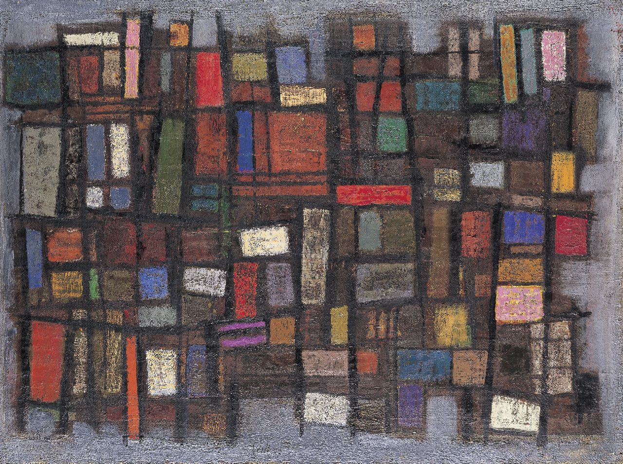 Leewens W.J. | Willibrordus Joseph 'Will' Leewens, Compositie, 57,2 x 76,4 cm, gesigneerd middenonder en gedateerd '57 Leewens W.J. | Willibrordus Joseph 'Will' Leewens, Compositie, 57,2 x 76,4 cm, gesigneerd middenonder en gedateerd '57