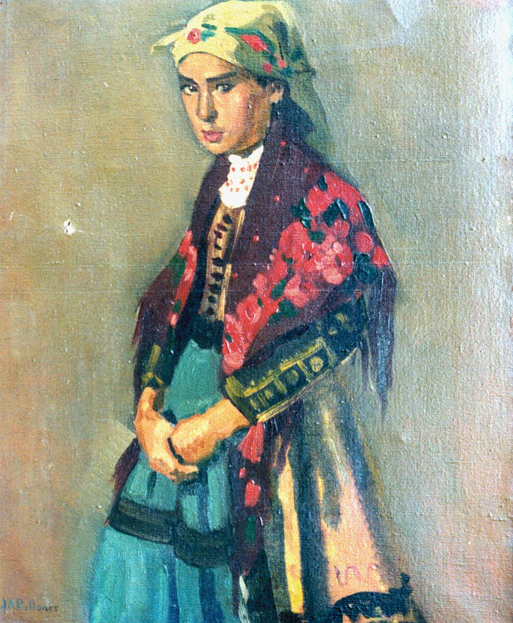 Pollones J.A. | Jean Albert Pollones, Meisje uit Segovia, olieverf op doek 50,9 x 40,2 cm, gesigneerd linksonder Pollones J.A. | Jean Albert Pollones, Meisje uit Segovia, olieverf op doek 50,9 x 40,2 cm, gesigneerd linksonder
