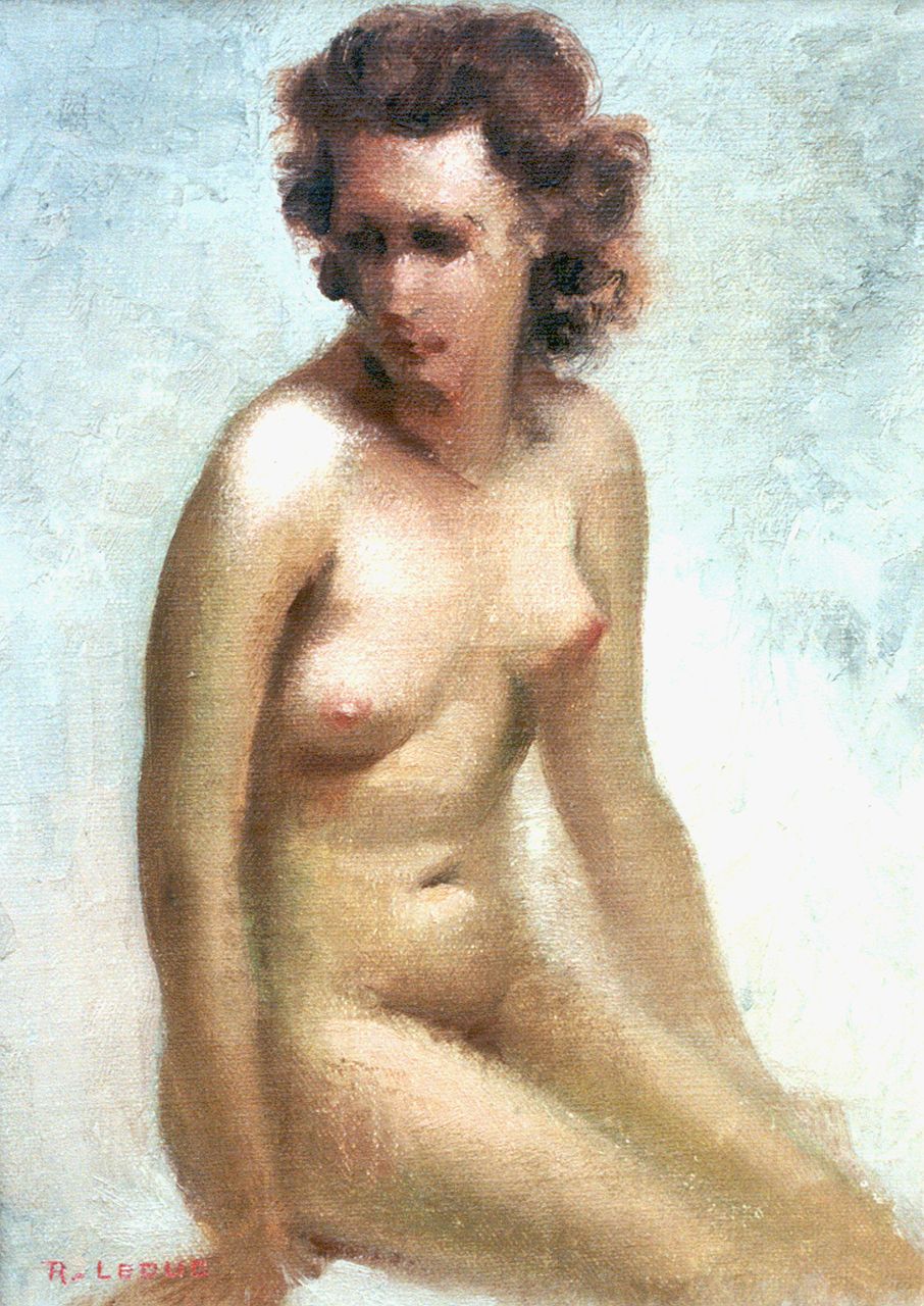 Leduc R. | René Leduc, Naakt, olieverf op doek op schildersboard 30,0 x 22,0 cm, gesigneerd linksonder Leduc R. | René Leduc, Naakt, olieverf op doek op schildersboard 30,0 x 22,0 cm, gesigneerd linksonder
