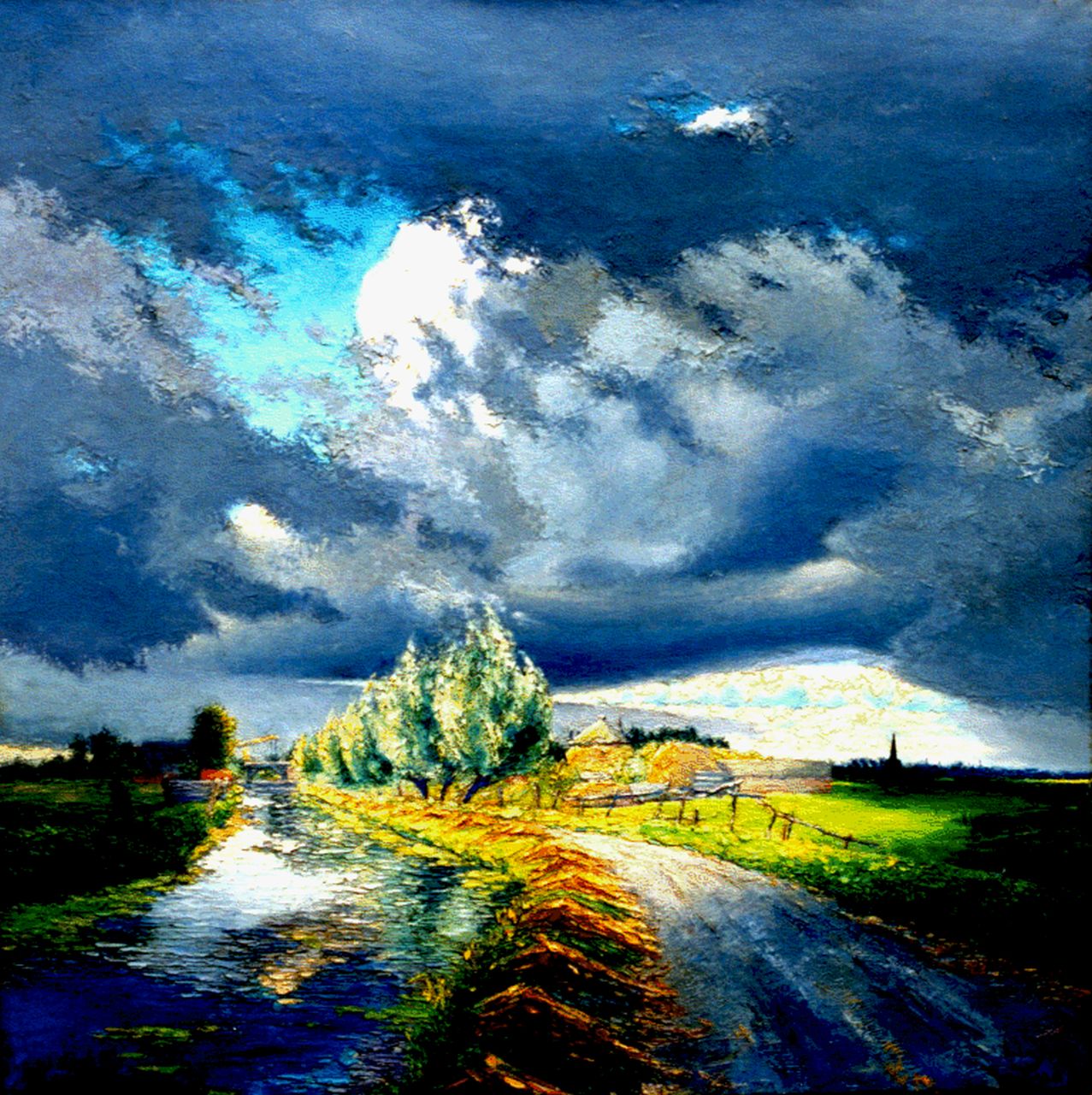 Jong H. de | Henk de Jong, Hollandse luchten, olieverf op doek 70,0 x 70,3 cm, gesigneerd rechtsonder en gedateerd '38