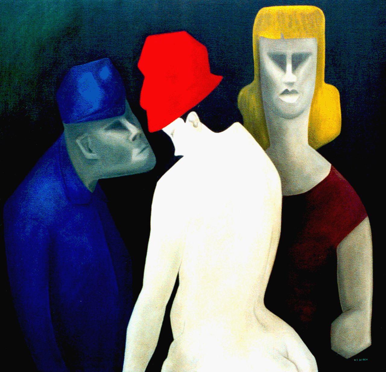 Bergh L. van den | Lieven van den Bergh, De ontmoeting, olieverf op doek 120,0 x 120,3 cm, gesigneerd rechtsonder Bergh L. van den | Lieven van den Bergh, De ontmoeting, olieverf op doek 120,0 x 120,3 cm, gesigneerd rechtsonder
