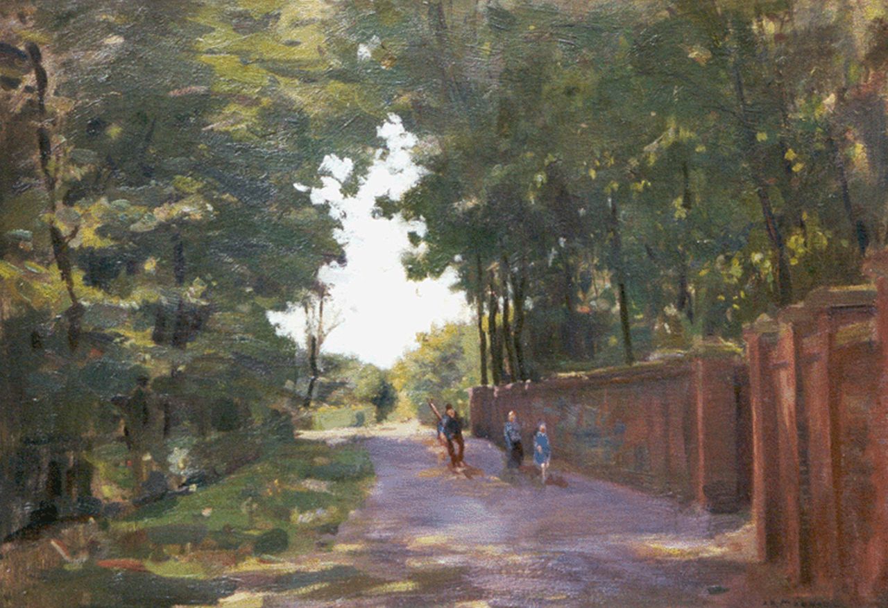 Mauve jr. A.R. | Anton Rudolf Mauve jr., Figuren in een park, olieverf op doek 40,5 x 57,7 cm, gesigneerd rechtsonder Mauve jr. A.R. | Anton Rudolf Mauve jr., Figuren in een park, olieverf op doek 40,5 x 57,7 cm, gesigneerd rechtsonder