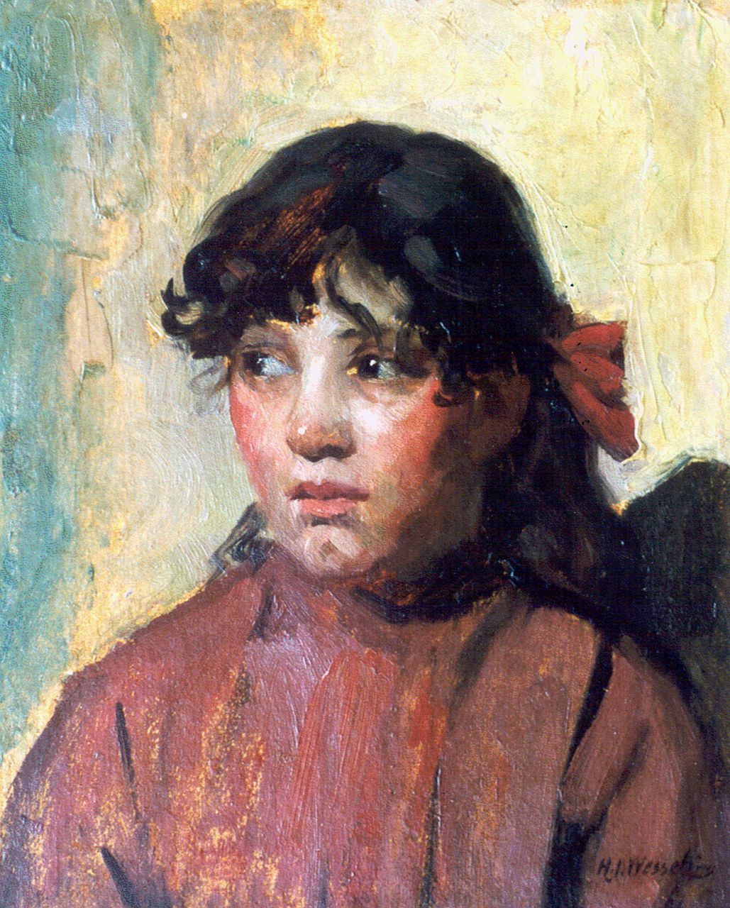 Wesseling H.J.  | Hendrik Jan Wesseling, Meisjesportet, 28,2 x 22,9 cm, gesigneerd rechtsonder