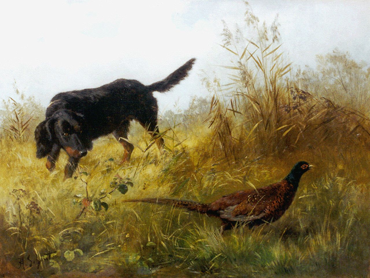 Schouten H.  | Henry Schouten, De succesvolle retriever, olieverf op doek 50,4 x 67,4 cm, gesigneerd linksonder