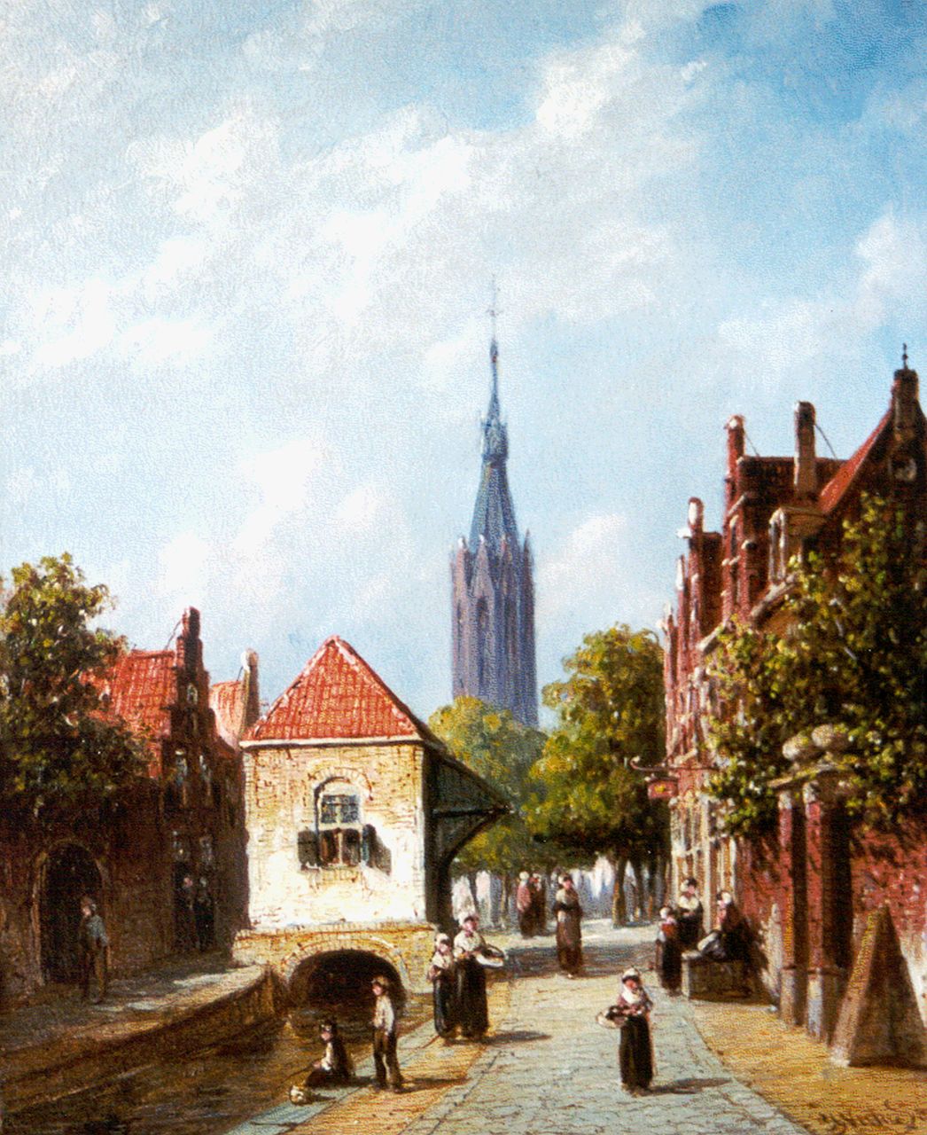 Vertin P.G. | Petrus Gerardus Vertin, Stadsgezicht met de Nieuwe Kerk in Delft, olieverf op paneel 21,4 x 17,4 cm, gesigneerd rechtsonder en gedateerd '85 Vertin P.G. | Petrus Gerardus Vertin, Stadsgezicht met de Nieuwe Kerk in Delft, olieverf op paneel 21,4 x 17,4 cm, gesigneerd rechtsonder en gedateerd '85