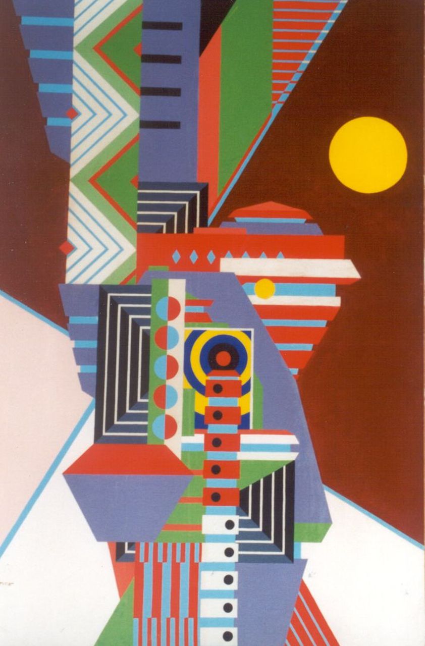 Justice J.  | Jack Justice, Compositie, olieverf op doek op paneel 96,7 x 65,0 cm, gesigneerd linksonder