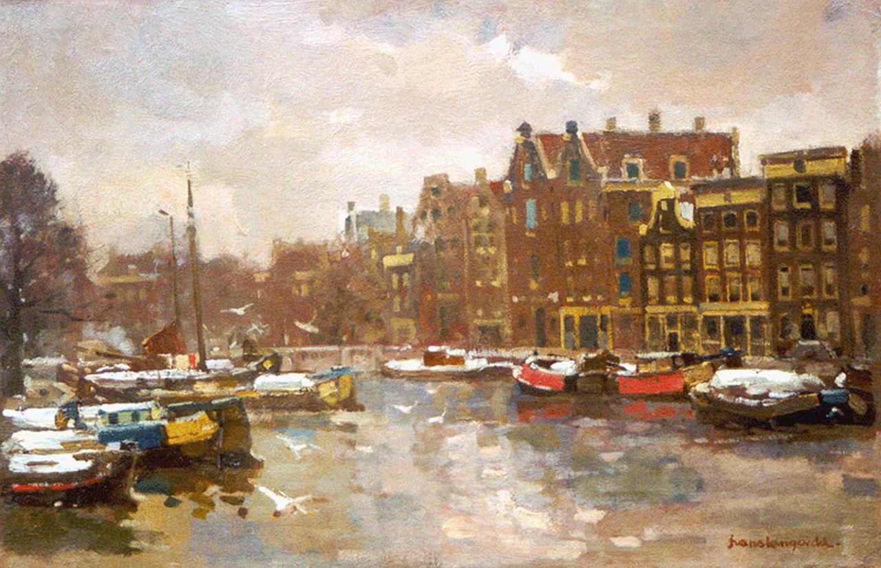 Langeveld F.A.  | Franciscus Arnoldus 'Frans' Langeveld, Gezicht in Amsterdam, olieverf op doek 40,5 x 60,5 cm, gesigneerd rechtsonder
