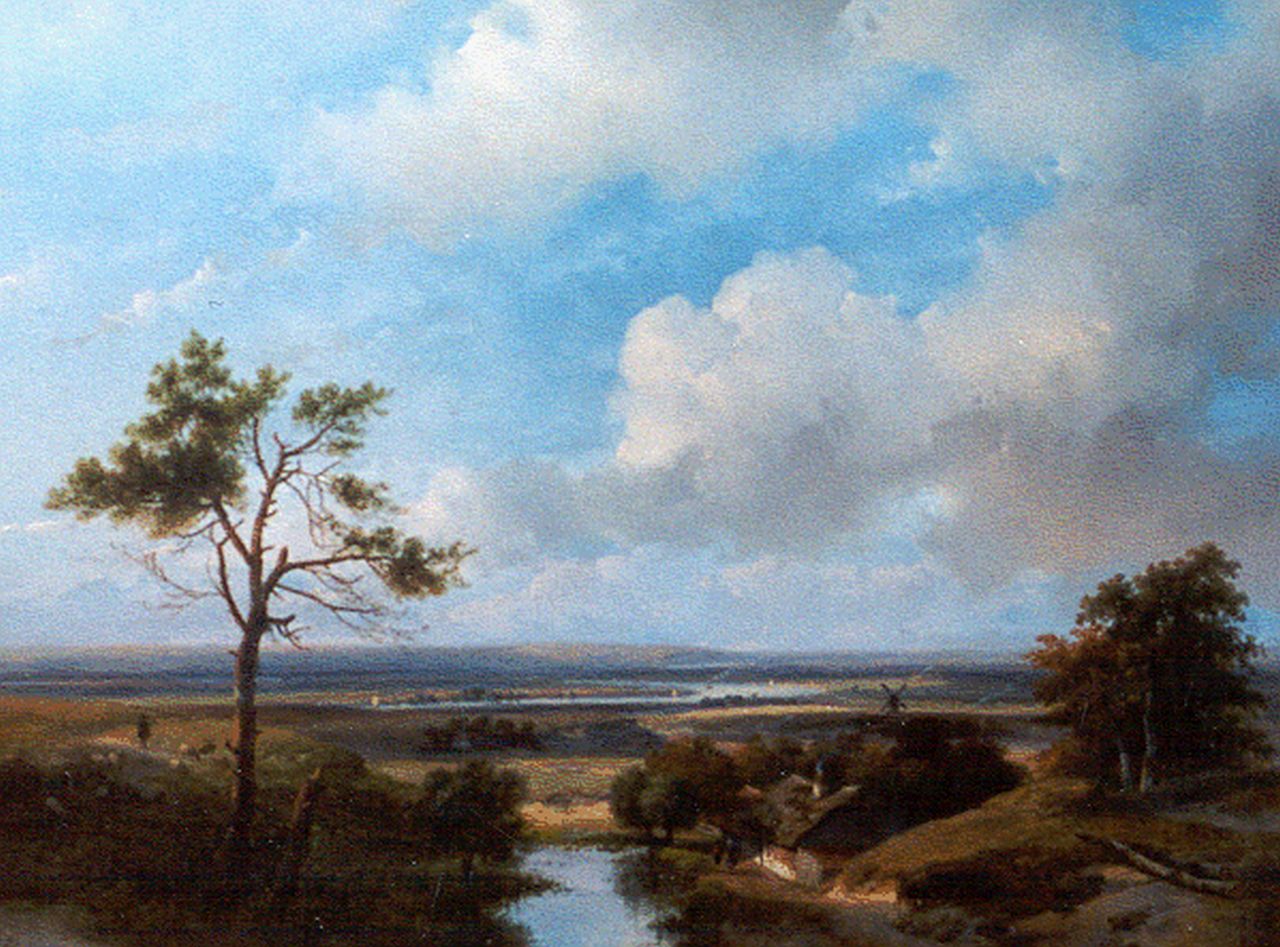 Schelfhout A. | Andreas Schelfhout, Panoramisch duinlandschap in de omgeving van Haarlem, olieverf op paneel 42,7 x 56,0 cm, gesigneerd linksonder Schelfhout A. | Andreas Schelfhout, Panoramisch duinlandschap in de omgeving van Haarlem, olieverf op paneel 42,7 x 56,0 cm, gesigneerd linksonder