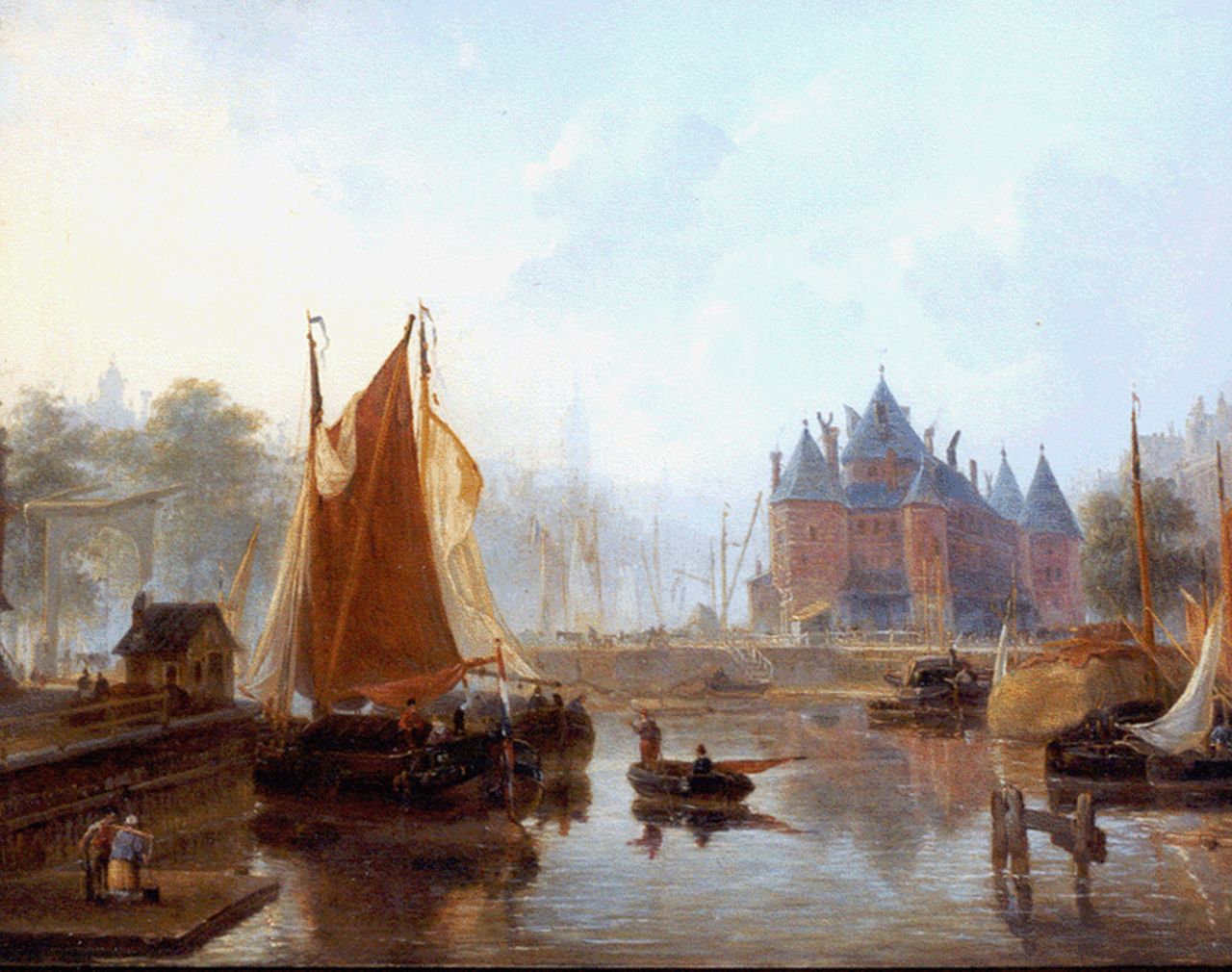 Mock J. jhr | Johannes Mock, De Sint Anthonispoort te Amsterdam, olieverf op paneel 45,4 x 58,3 cm, gesigneerd linksonder Mock J. jhr | Johannes Mock, De Sint Anthonispoort te Amsterdam, olieverf op paneel 45,4 x 58,3 cm, gesigneerd linksonder
