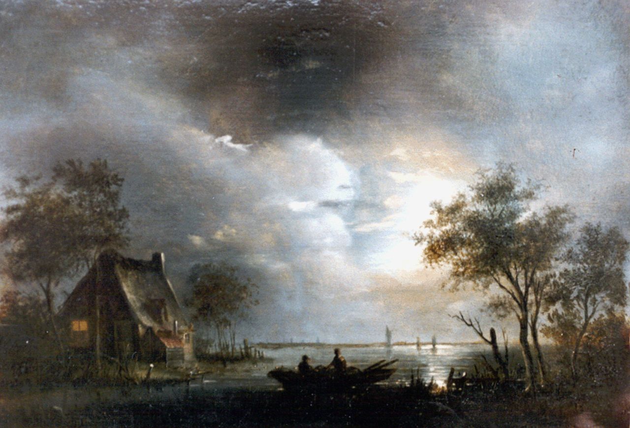 Cate H.G. ten | Hendrik Gerrit ten Cate, Nachtgezicht, olieverf op paneel 20,7 x 30,0 cm, gesigneerd rechtsonder Cate H.G. ten | Hendrik Gerrit ten Cate, Nachtgezicht, olieverf op paneel 20,7 x 30,0 cm, gesigneerd rechtsonder