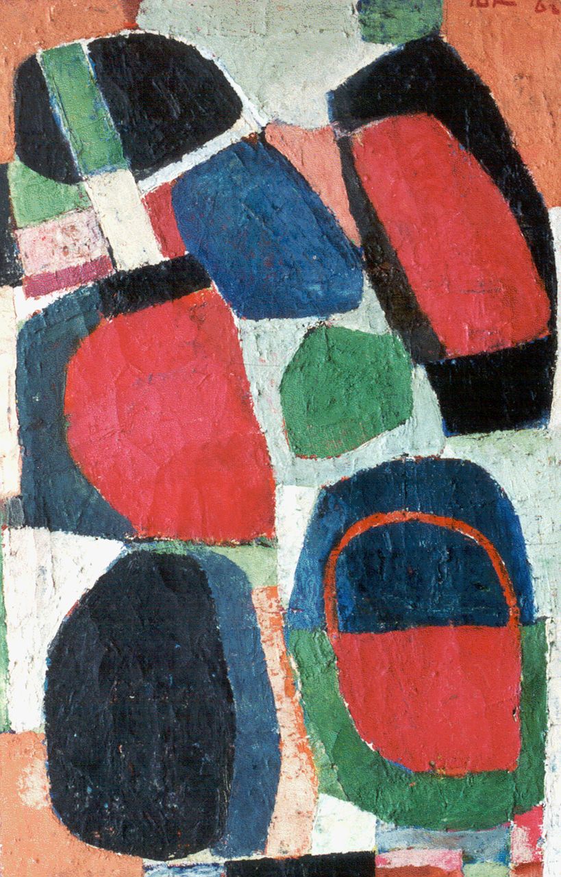 Jordens J.G. | 'Jan' Gerrit Jordens, Acrobate, olieverf op doek 75,4 x 50,5 cm, gesigneerd rechtsboven met mon en gedateerd '62 Jordens J.G. | 'Jan' Gerrit Jordens, Acrobate, olieverf op doek 75,4 x 50,5 cm, gesigneerd rechtsboven met mon en gedateerd '62