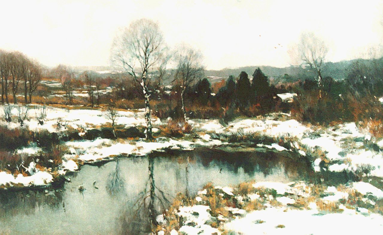 Soest L.W. van | 'Louis' Willem van Soest, Winters vennenlandschap, olieverf op doek 75,1 x 120,5 cm, gesigneerd rechtsonder