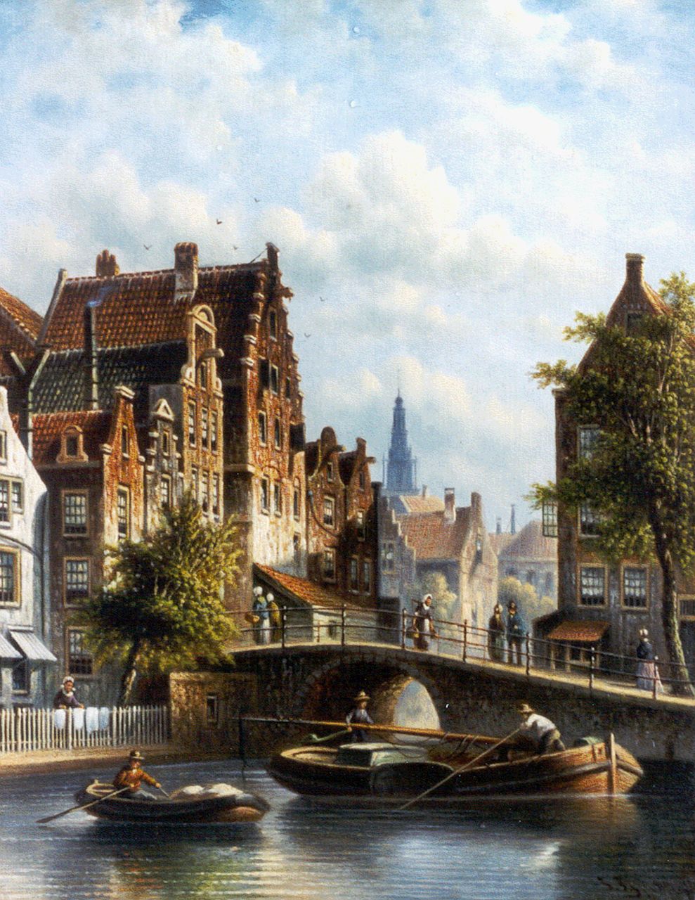 Spohler J.F. | Johannes Franciscus Spohler, Zomers stadsgezicht met de Zuiderkerk in Amsterdam, olieverf op paneel 26,2 x 20,7 cm, gesigneerd rechtsonder Spohler J.F. | Johannes Franciscus Spohler, Zomers stadsgezicht met de Zuiderkerk in Amsterdam, olieverf op paneel 26,2 x 20,7 cm, gesigneerd rechtsonder