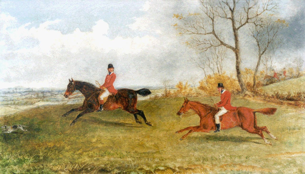 Laporte G.H. | George Henry Laporte, Jachtscène, olieverf op paneel 22,5 x 38,0 cm, gesigneerd verso Laporte G.H. | George Henry Laporte, Jachtscène, olieverf op paneel 22,5 x 38,0 cm, gesigneerd verso