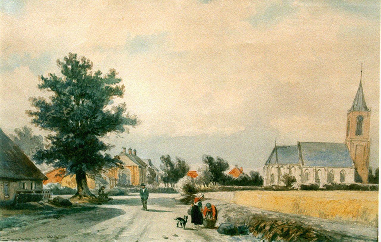Springer C. | Cornelis Springer, Gezicht op Elspeet, aquarel op papier 26,0 x 39,0 cm, gesigneerd linksonder en gedateerd 1868 Springer C. | Cornelis Springer, Gezicht op Elspeet, aquarel op papier 26,0 x 39,0 cm, gesigneerd linksonder en gedateerd 1868