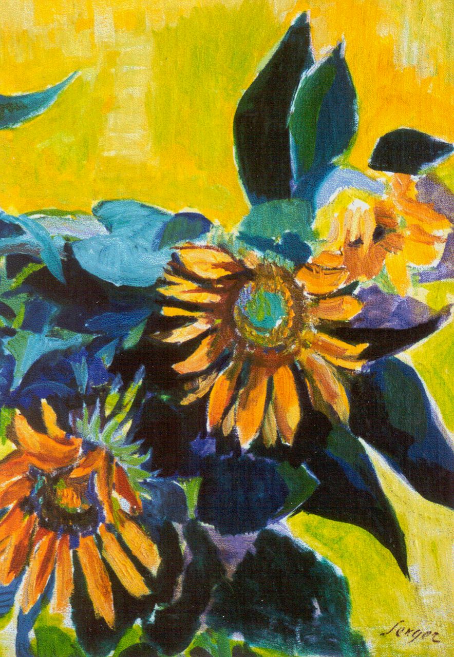 Serger F.B.  | Frederick Bedrich Serger, Zomerbloemen, olieverf op doek op schildersboard 44,3 x 31,2 cm, gesigneerd rechtsonder en te dateren na 1939