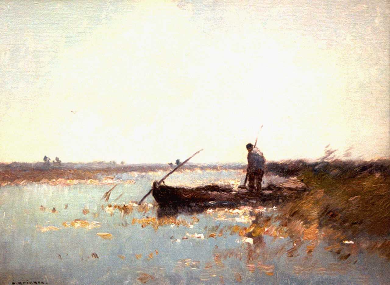 Knikker A.  | Aris Knikker, Visser in het riet, olieverf op doek 30,7 x 40,3 cm, gesigneerd linksonder