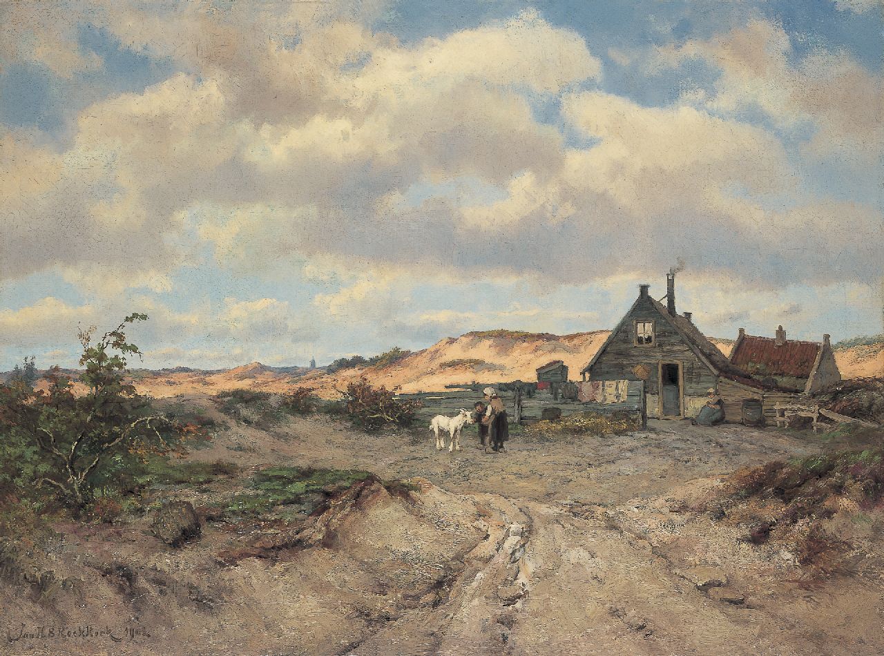Koekkoek J.H.B. | Johannes Hermanus Barend 'Jan H.B.' Koekkoek, Duinlandschap met vissershut, olieverf op doek 86,7 x 117,4 cm, gesigneerd linksonder en gedateerd 1901 Koekkoek J.H.B. | Johannes Hermanus Barend 'Jan H.B.' Koekkoek, Duinlandschap met vissershut, olieverf op doek 86,7 x 117,4 cm, gesigneerd linksonder en gedateerd 1901