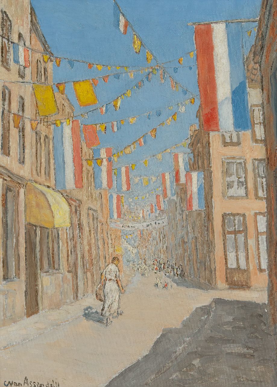 Assendelft C.A. van | Cornelis Albert van Assendelft, Koninginnedag, olieverf op doek 60,0 x 43,3 cm, gesigneerd linksonder