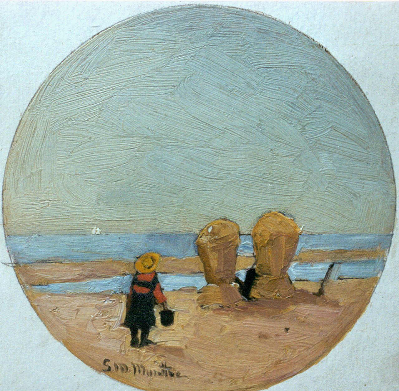 Munthe G.A.L. | Gerhard Arij Ludwig 'Morgenstjerne' Munthe, Emmertje mee naar de zee, 16,9 x 16,0 cm, gesigneerd linksonder Munthe G.A.L. | Gerhard Arij Ludwig 'Morgenstjerne' Munthe, Emmertje mee naar de zee, 16,9 x 16,0 cm, gesigneerd linksonder