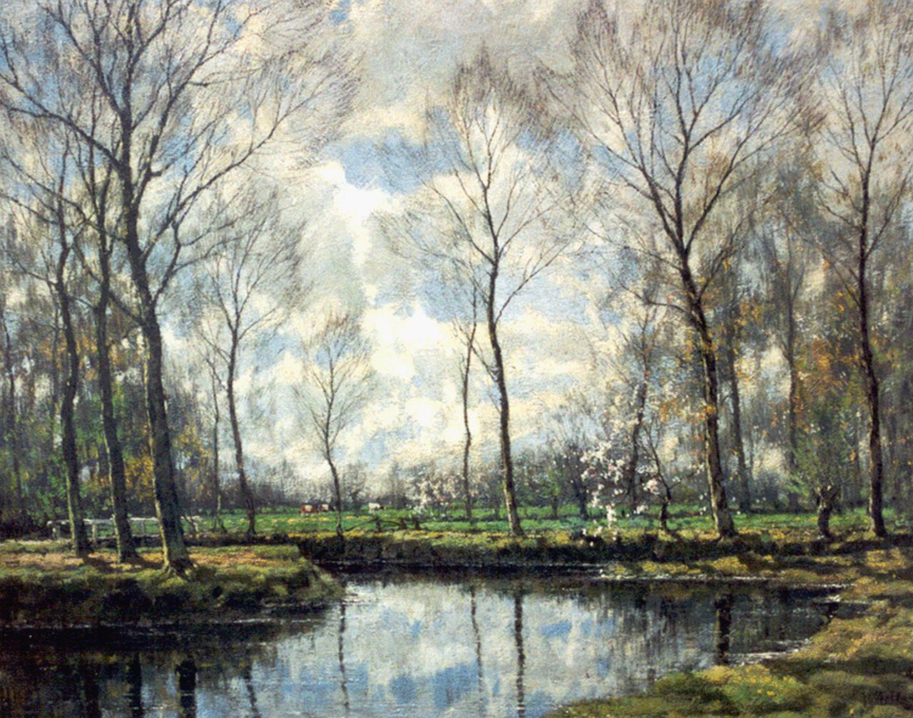 Gorter A.M.  | 'Arnold' Marc Gorter, Voorjaar langs de Vordense Beek, olieverf op doek 75,3 x 95,4 cm, gesigneerd rechtsonder