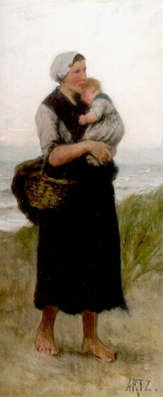Artz D.A.C. | David Adolphe Constant Artz, Terug naar huis, olieverf op paneel 29,6 x 12,7 cm, gesigneerd rechtsonder Artz D.A.C. | David Adolphe Constant Artz, Terug naar huis, olieverf op paneel 29,6 x 12,7 cm, gesigneerd rechtsonder