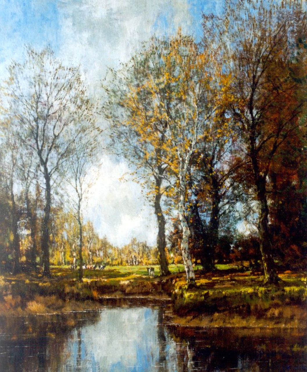 Gorter A.M. | 'Arnold' Marc Gorter, Nazomer bij de Vordense beek (pendant van winter 6002), olieverf op doek 56,5 x 46,5 cm, gesigneerd rechtsonder Gorter A.M. | 'Arnold' Marc Gorter, Nazomer bij de Vordense beek (pendant van winter 6002), olieverf op doek 56,5 x 46,5 cm, gesigneerd rechtsonder