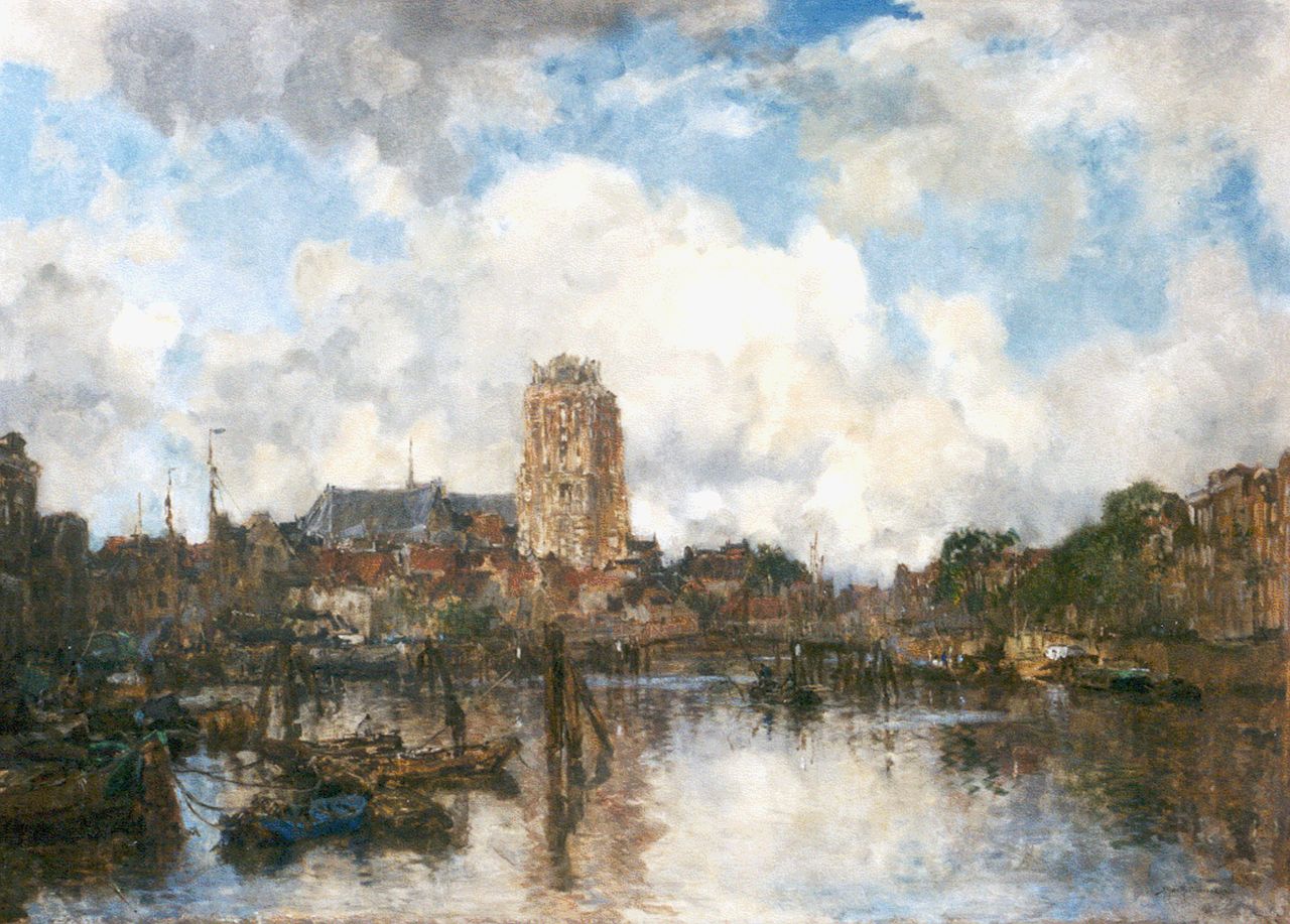 Mastenbroek J.H. van | Johan Hendrik van Mastenbroek, Gezicht op Dordrecht, olieverf op doek 122,7 x 170,7 cm, gesigneerd rechtsonder en gedateerd 1923