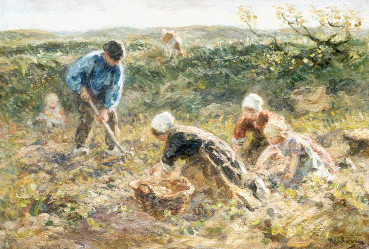 Zoetelief Tromp J. | Johannes 'Jan' Zoetelief Tromp, De aardappeloogst, olieverf op doek 34,3 x 50,2 cm Zoetelief Tromp J. | Johannes 'Jan' Zoetelief Tromp, De aardappeloogst, olieverf op doek 34,3 x 50,2 cm