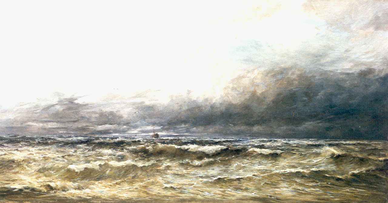 Arden H. | Henri Arden, Mauvais temps au large Mer du Nord, olieverf op doek 90,0 x 170,0 cm, gesigneerd rechtsonder Arden H. | Henri Arden, Mauvais temps au large Mer du Nord, olieverf op doek 90,0 x 170,0 cm, gesigneerd rechtsonder