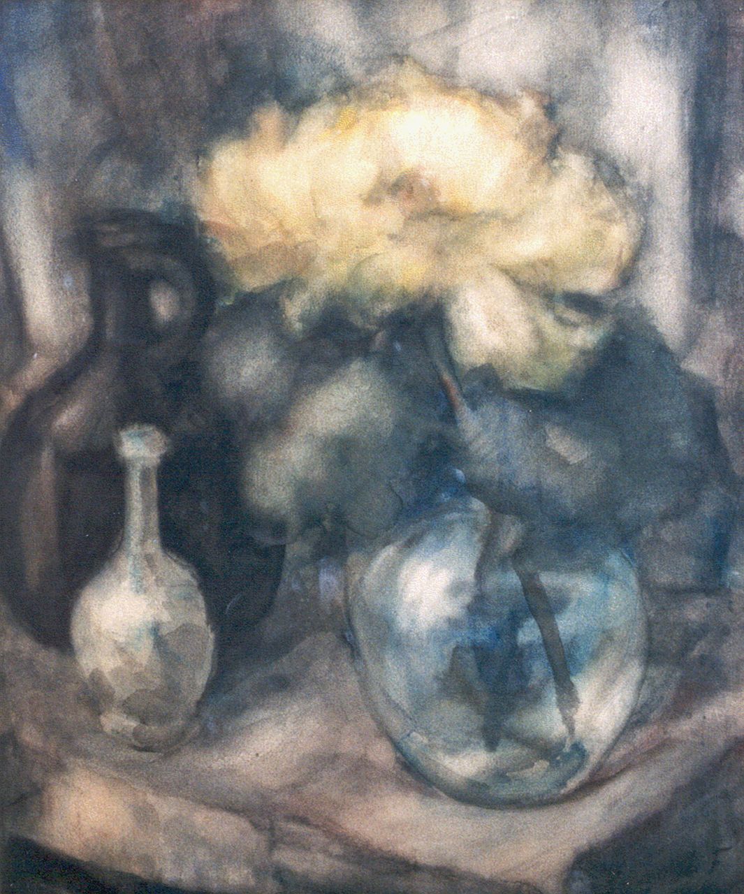 Fauconnier H.V.G. Le | 'Henri' Victor Gabriel Le Fauconnier, Stilleven met dahlia in een vaas, aquarel op papier 48,8 x 42,6 cm, gesigneerd rechtsonder met initialen Fauconnier H.V.G. Le | 'Henri' Victor Gabriel Le Fauconnier, Stilleven met dahlia in een vaas, aquarel op papier 48,8 x 42,6 cm, gesigneerd rechtsonder met initialen