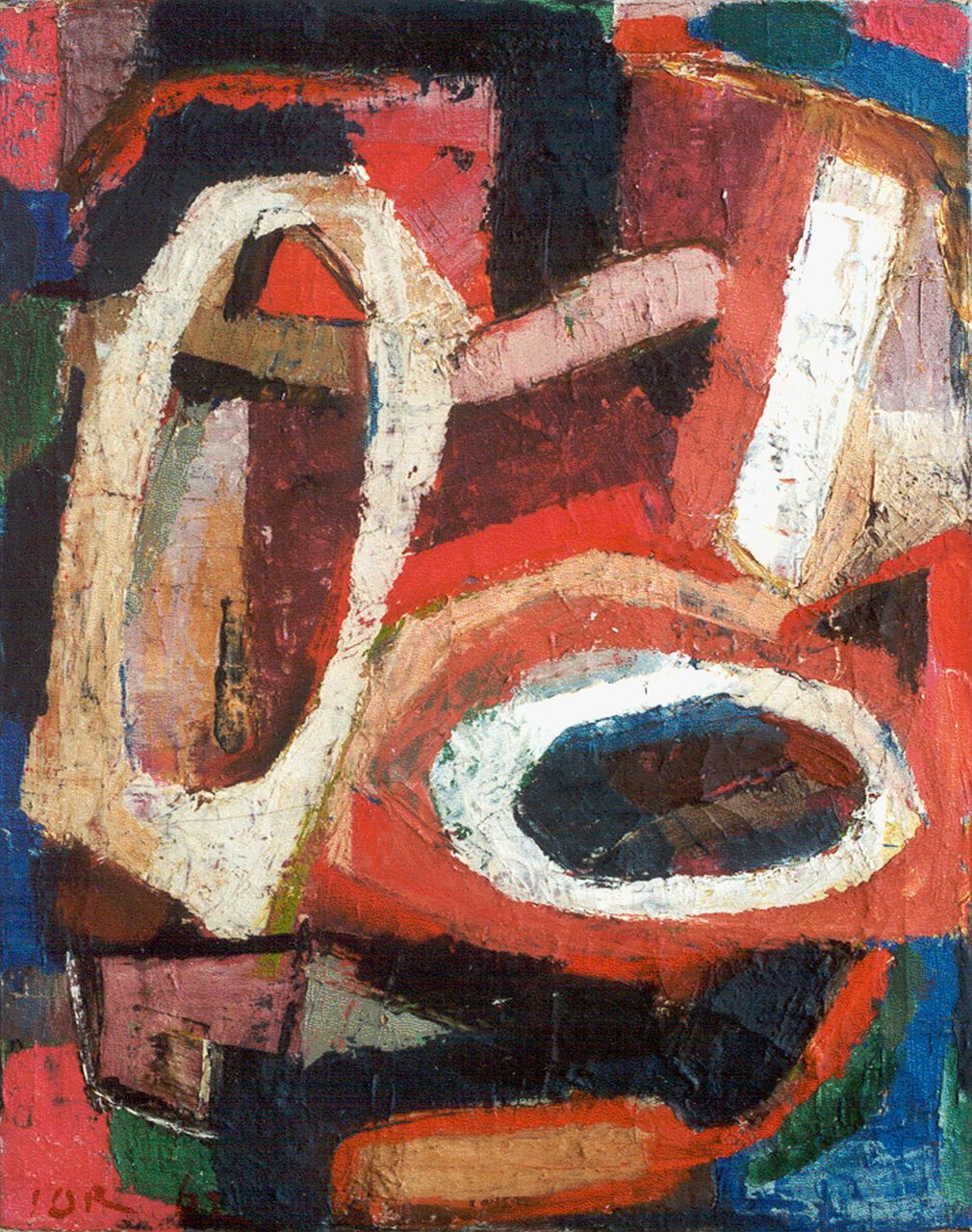 Jordens J.G. | 'Jan' Gerrit Jordens, Zonder titel, olieverf op doek 50,0 x 40,2 cm, gesigneerd linksonder en gedateerd '62 Jordens J.G. | 'Jan' Gerrit Jordens, Zonder titel, olieverf op doek 50,0 x 40,2 cm, gesigneerd linksonder en gedateerd '62