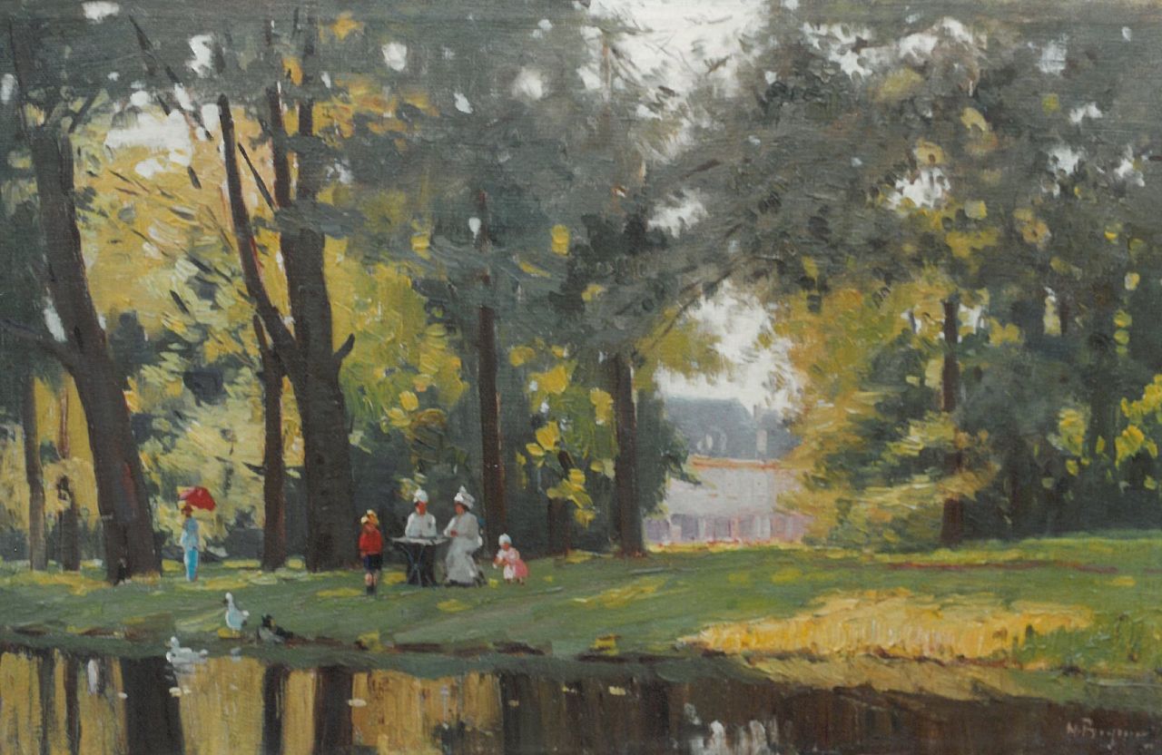 Bogman jr. H.A.C. | Hermanus Adrianus Charles 'Herman' Bogman jr., Stadspark in de zomer, olieverf op doek 28,0 x 44,0 cm, gesigneerd rechtsonder Bogman jr. H.A.C. | Hermanus Adrianus Charles 'Herman' Bogman jr., Stadspark in de zomer, olieverf op doek 28,0 x 44,0 cm, gesigneerd rechtsonder