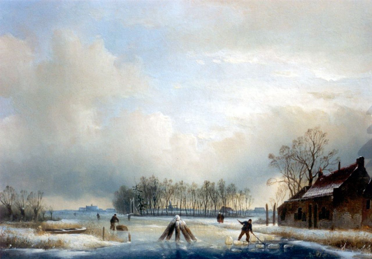 Spohler J.J.  | Jan Jacob Spohler, IJsgezicht, olieverf op paneel 29,7 x 40,0 cm, gesigneerd rechtsonder