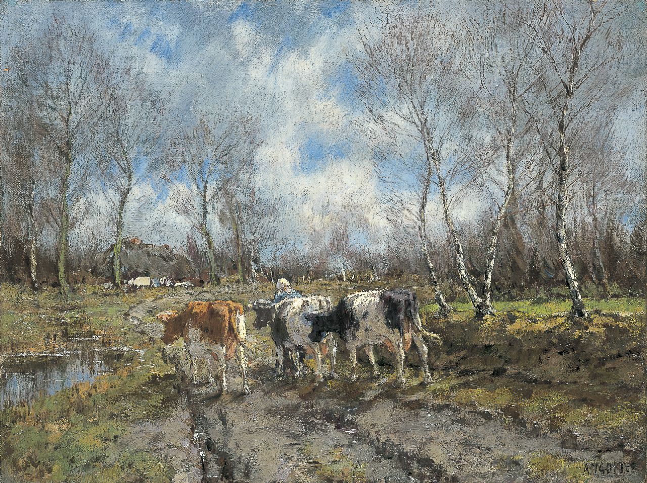 Gorter A.M.  | 'Arnold' Marc Gorter, Huiswaarts, olieverf op doek 32,1 x 42,6 cm, gesigneerd rechtsonder