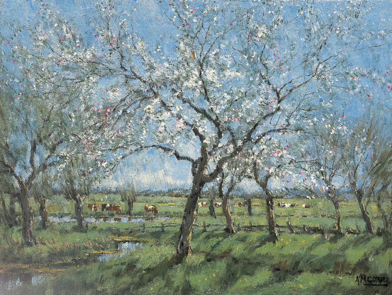 Gorter A.M.  | 'Arnold' Marc Gorter, Voorjaar, olieverf op doek 31,8 x 42,0 cm, gesigneerd rechtsonder