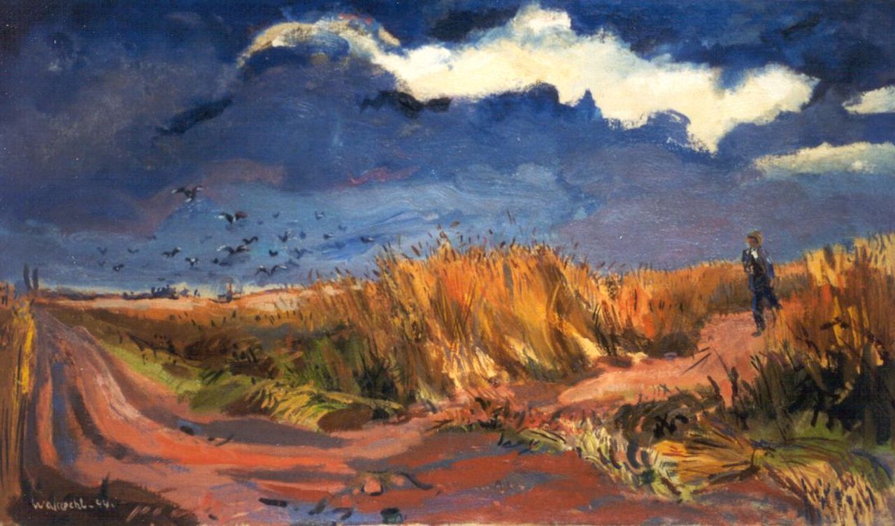 Walrecht B.H.D. | Bernardus Hermannus David 'Ben' Walrecht, Groninger landschap, olieverf op doek 53,5 x 90,4 cm, gesigneerd linksonder en gedateerd '44 Walrecht B.H.D. | Bernardus Hermannus David 'Ben' Walrecht, Groninger landschap, olieverf op doek 53,5 x 90,4 cm, gesigneerd linksonder en gedateerd '44