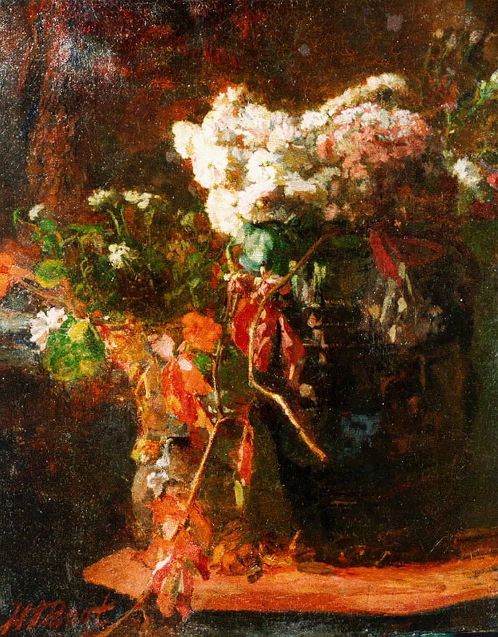 Boot H.F.  | Henri Frédéric Boot, Bloemstilleven, olieverf op doek 50,3 x 40,3 cm, gesigneerd linksonder