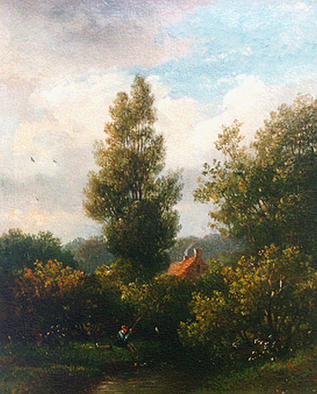 Wisselingh J.P. van | Johannes Pieter van Wisselingh, Vissertje heeft beet, olieverf op paneel 31,7 x 26,2 cm, gesigneerd rechtsonder (resten) Wisselingh J.P. van | Johannes Pieter van Wisselingh, Vissertje heeft beet, olieverf op paneel 31,7 x 26,2 cm, gesigneerd rechtsonder (resten)