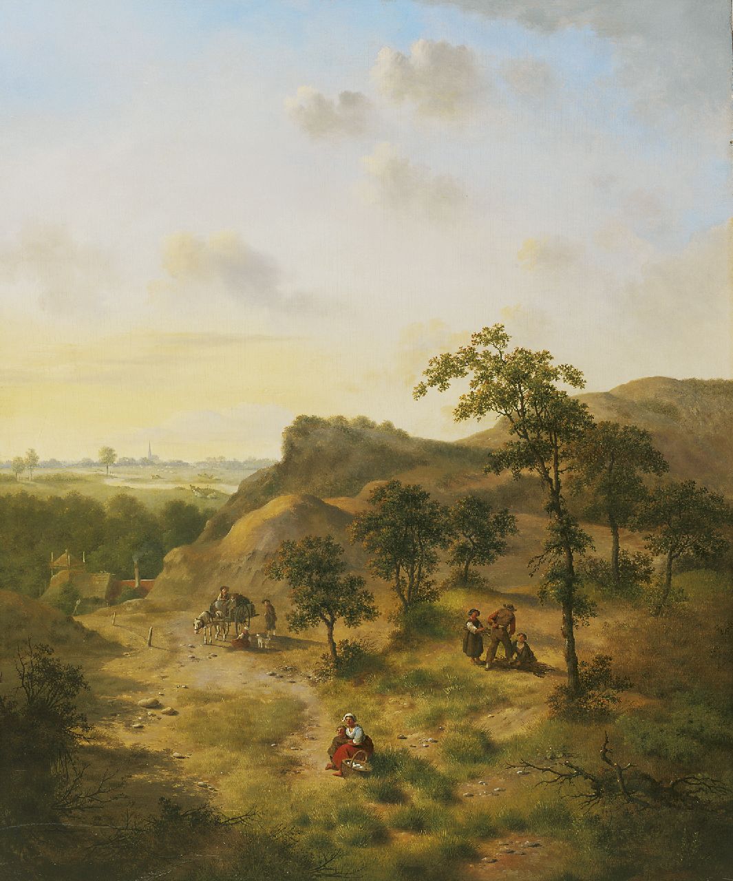 Verheijen J.H. | Jan Hendrik Verheijen, Houtsprokkelaars en landvolk op een beboste heuvel, olieverf op paneel 61,5 x 50,9 cm, gesigneerd linksonder Verheijen J.H. | Jan Hendrik Verheijen, Houtsprokkelaars en landvolk op een beboste heuvel, olieverf op paneel 61,5 x 50,9 cm, gesigneerd linksonder
