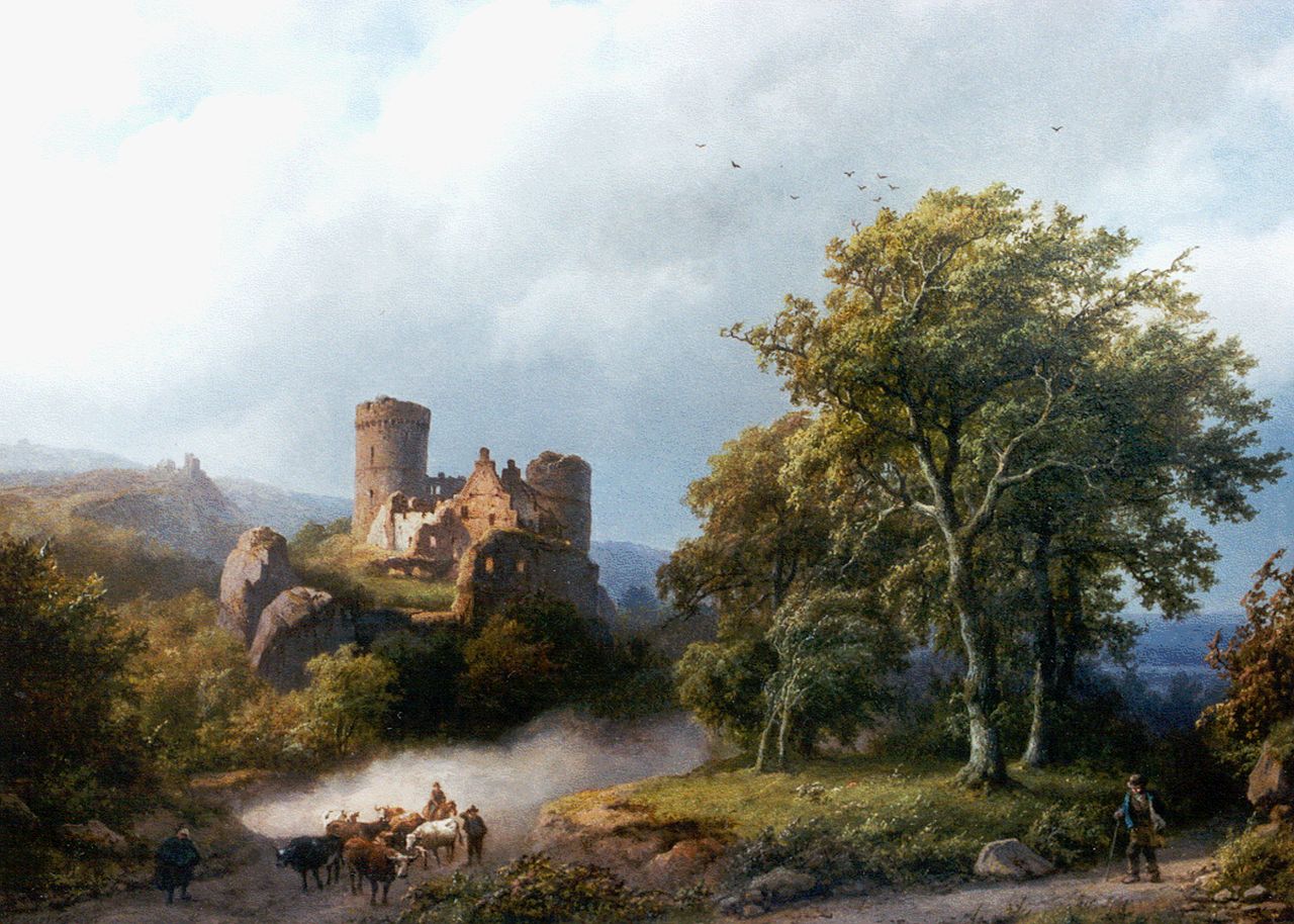 Koekkoek B.C. | Barend Cornelis Koekkoek, Opkomende storm, olieverf op paneel 35,4 x 47,2 cm, gesigneerd linksonder en gedateerd 1857 Koekkoek B.C. | Barend Cornelis Koekkoek, Opkomende storm, olieverf op paneel 35,4 x 47,2 cm, gesigneerd linksonder en gedateerd 1857