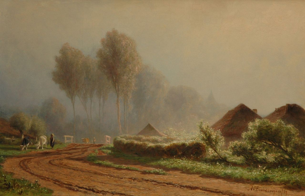 Everdingen A. van | Adrianus van Everdingen, Boerenlandschap, olieverf op paneel 33,0 x 50,7 cm, gesigneerd rechtsonder en gedateerd '67 Everdingen A. van | Adrianus van Everdingen, Boerenlandschap, olieverf op paneel 33,0 x 50,7 cm, gesigneerd rechtsonder en gedateerd '67
