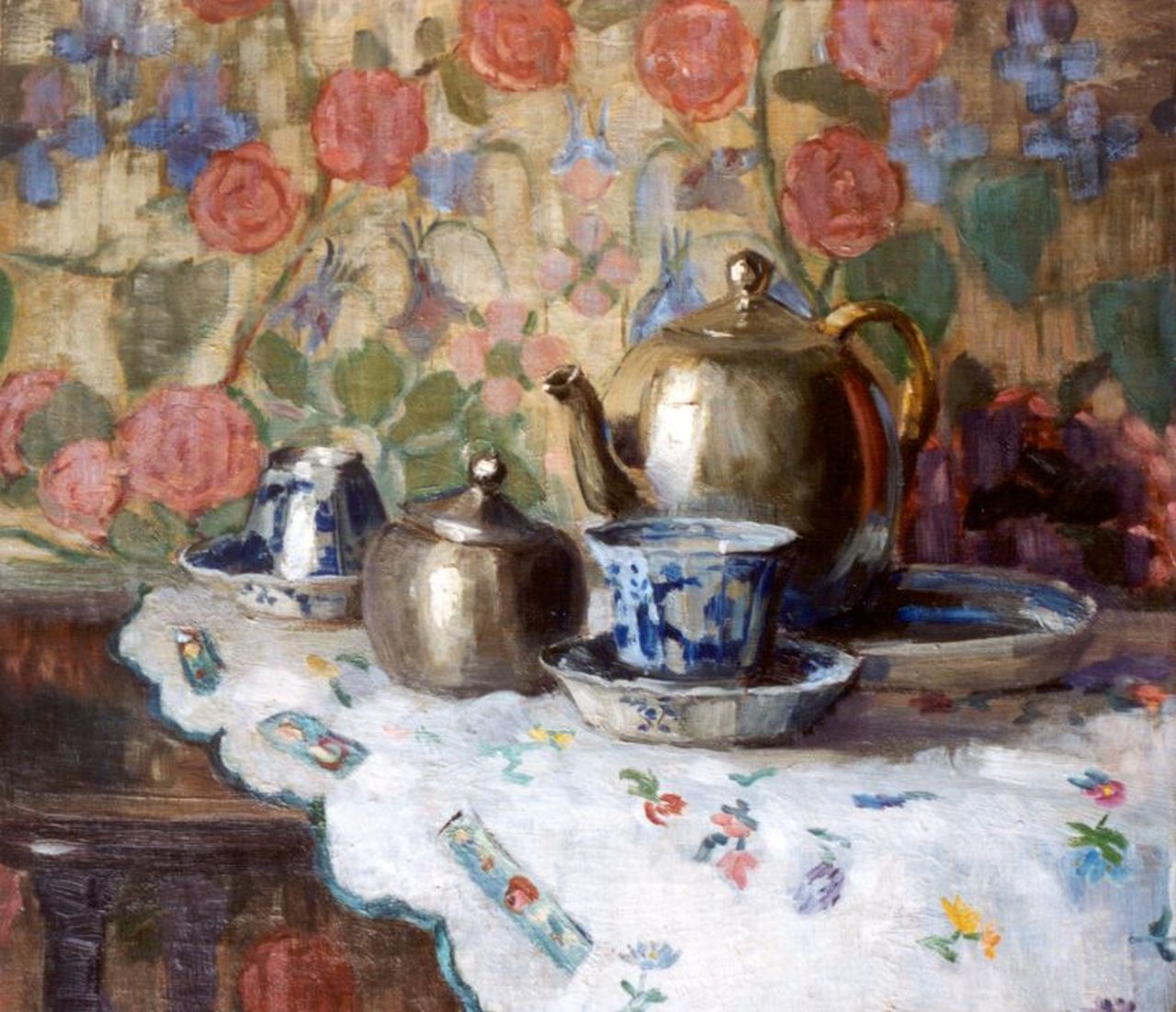 Steffelaar A.F. | Antoinette Françoise Steffelaar, Ontbijtstilleven, olieverf op doek 39,5 x 43,5 cm, gesigneerd rechtsonder Steffelaar A.F. | Antoinette Françoise Steffelaar, Ontbijtstilleven, olieverf op doek 39,5 x 43,5 cm, gesigneerd rechtsonder
