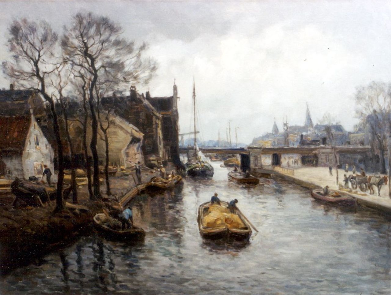Moll E. | Evert Moll, Bij de Oude Haven, Rotterdam, olieverf op doek 60,6 x 80,3 cm, gesigneerd rechtsonder Moll E. | Evert Moll, Bij de Oude Haven, Rotterdam, olieverf op doek 60,6 x 80,3 cm, gesigneerd rechtsonder