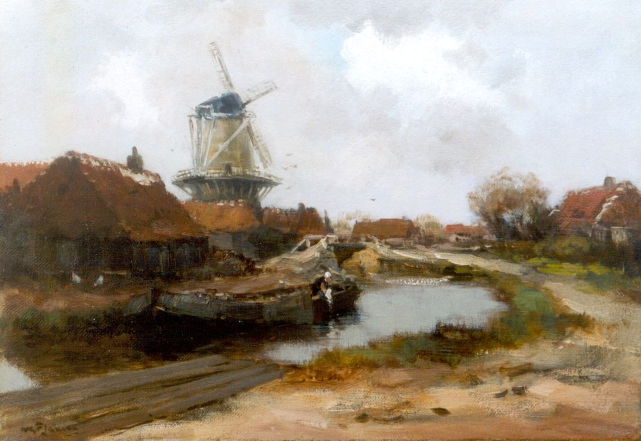 Jansen W.G.F. | 'Willem' George Frederik Jansen, Vaartje in de buurt van Edam, olieverf op doek 35,6 x 50,5 cm, gesigneerd linksonder Jansen W.G.F. | 'Willem' George Frederik Jansen, Vaartje in de buurt van Edam, olieverf op doek 35,6 x 50,5 cm, gesigneerd linksonder